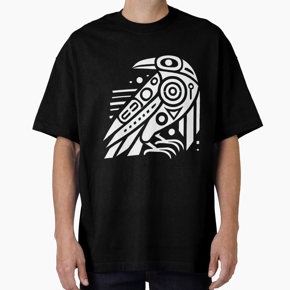 Pacific Northwest Raven – Negative Space Linework Design by D'riftr