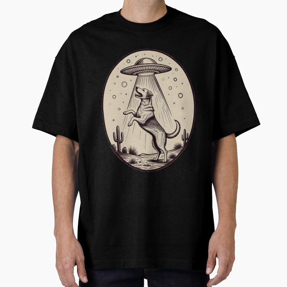 Desert Dog Abduction UFO Illustration by Clauxel