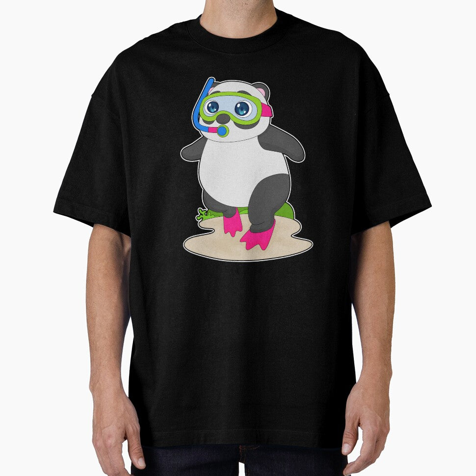 Panda Diver Snorkel Diving by Snabdesign84