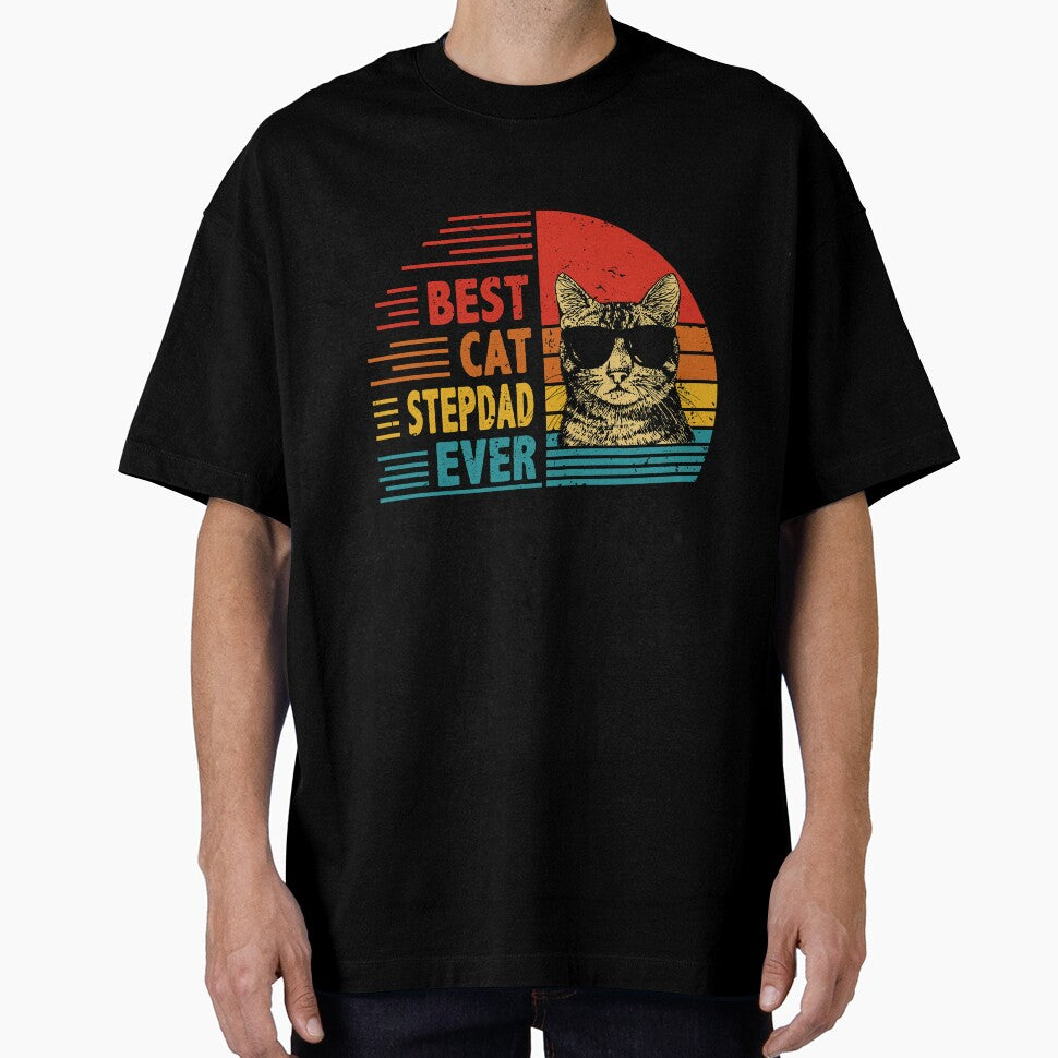 Vintage Retro Best Cat Stepdad Ever Funny Cat Lover Father's Day Gift by EdwinaEmmanoiCo