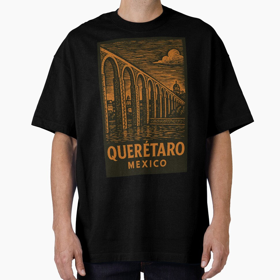 Queretaro Mexico Linocut Style by Thistle-TShop