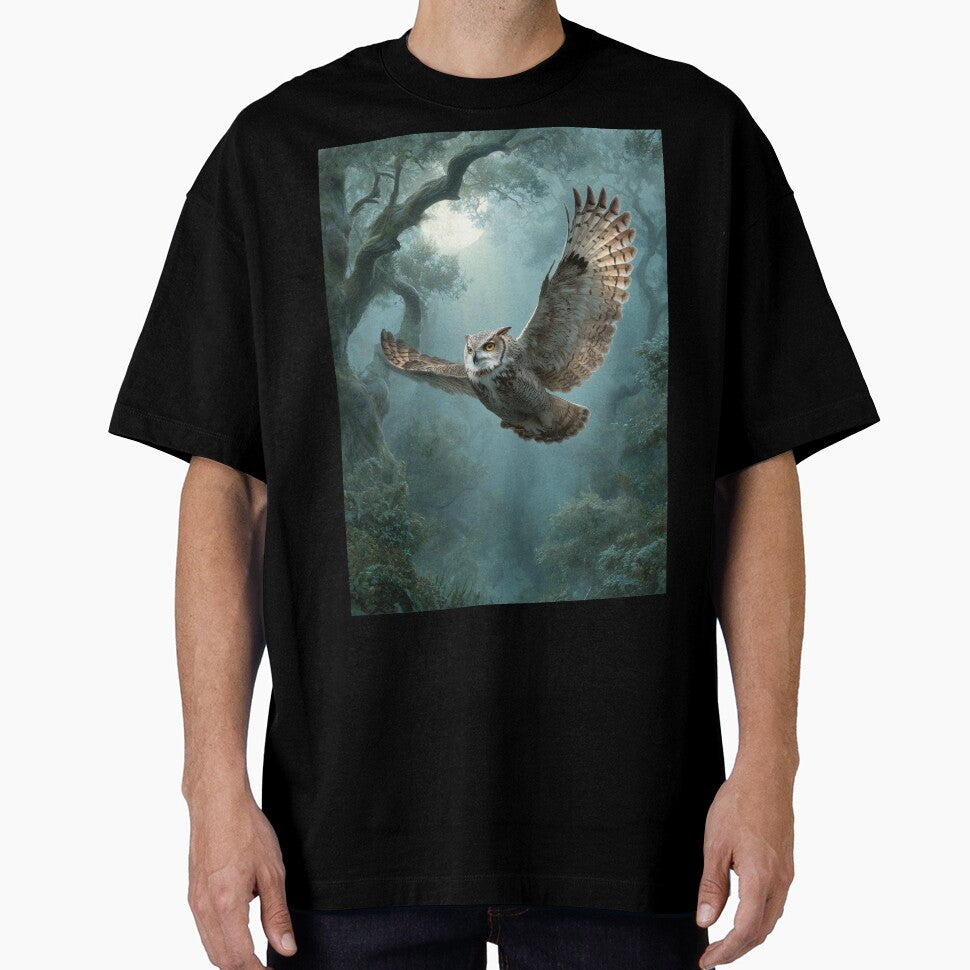 Moonlit Forest Flight – Silent Owl in Motion by Erika Kaisersot