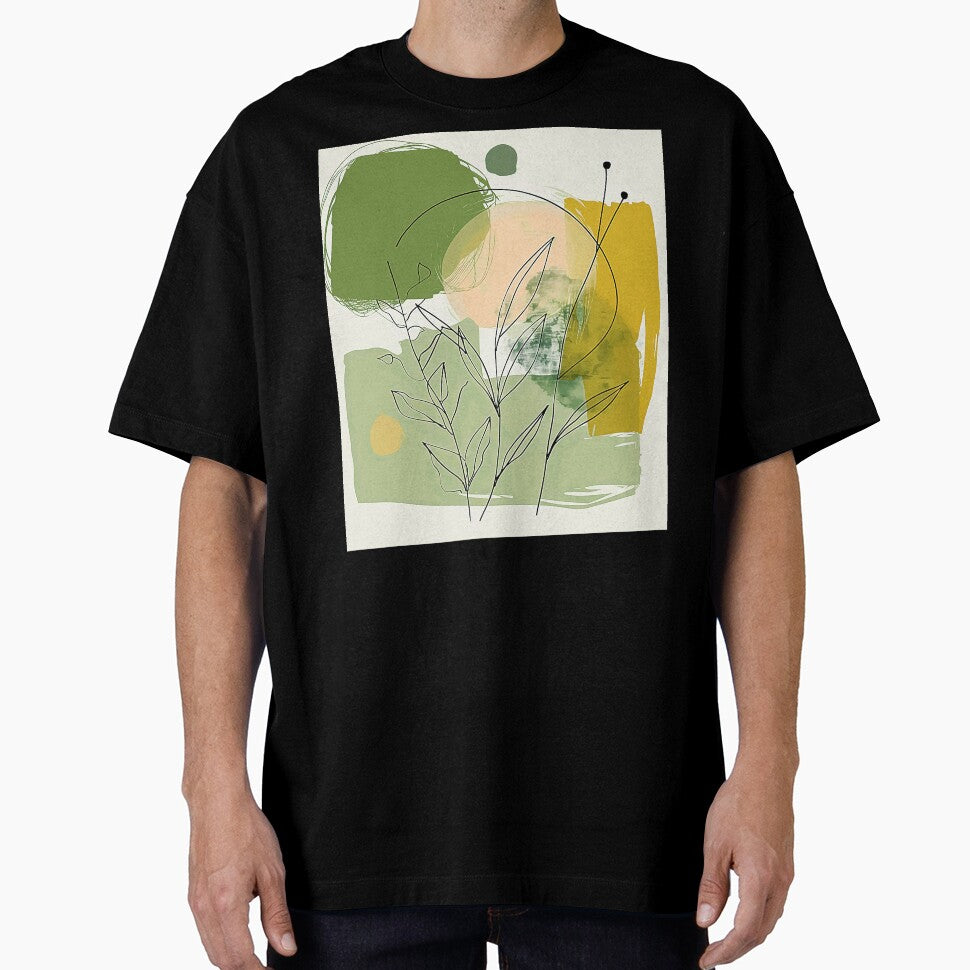 Boho-Style Green And Soft Yellow Hues Abstract by DEC02