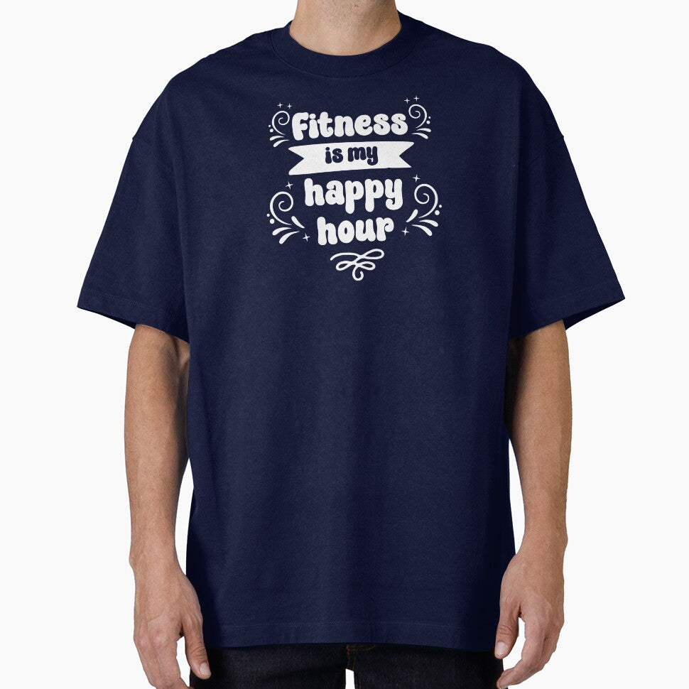 Fitness is My Happy Hour White Text by inspiredalike