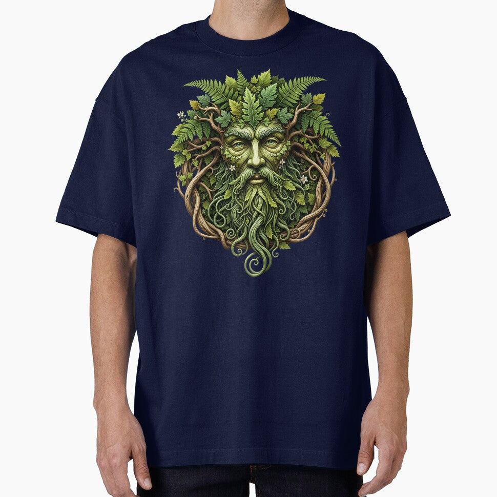 The Green Man Spirit of the Forest Folklore T-Shirt by Johan Proud Blade