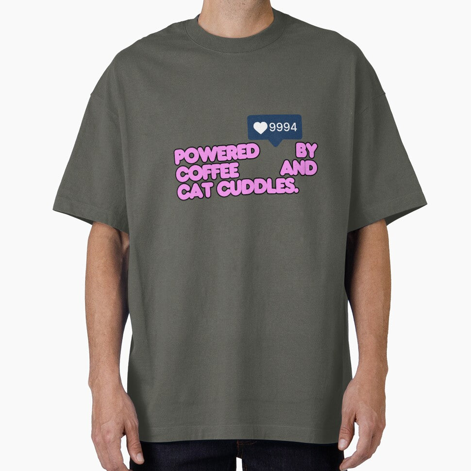 Powered By Coffee And Cat Cuddles | Funny Cat Lover Design by CuteVibesStudio