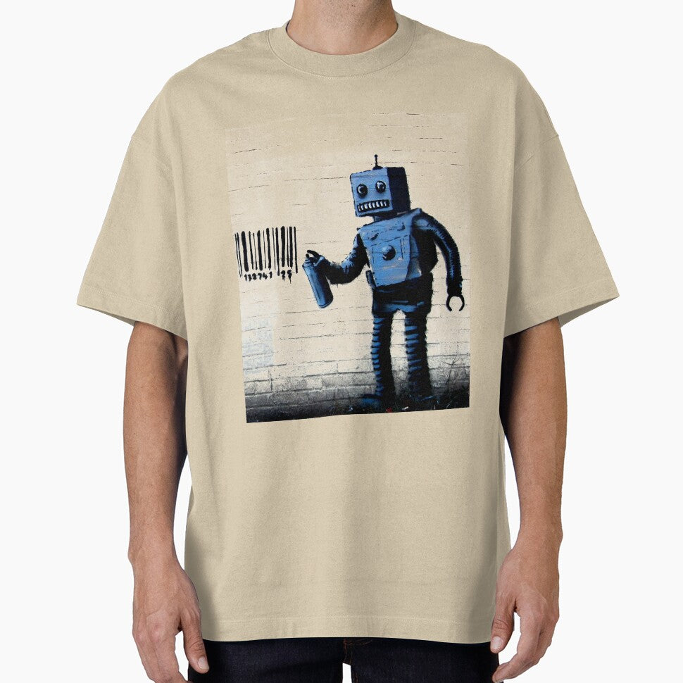 GRAFFITI ROBOT BARCODE BANKSY by T-paw