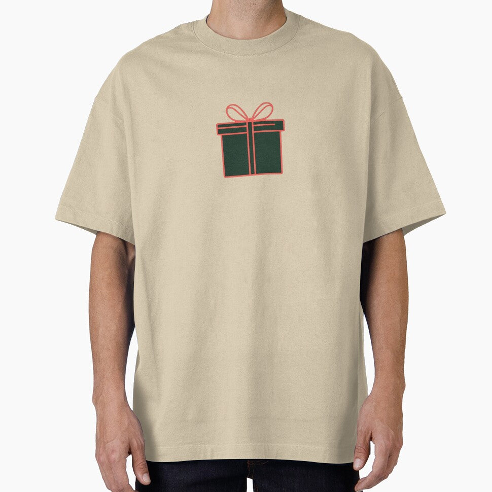 Minimalist Green Gift Box Outline with Ribbon Holiday Design by gk-creations