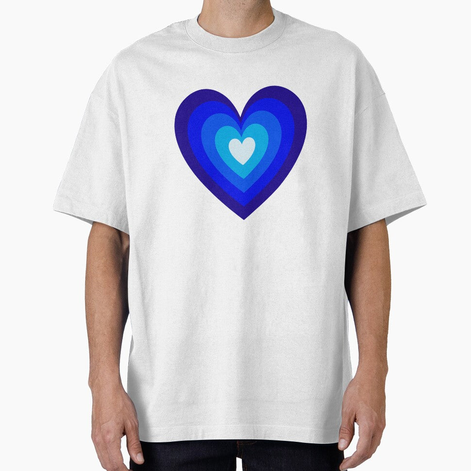 Blue Aesthetic Retro Y2K Layered Heart in Heart by Aesthetic Crew