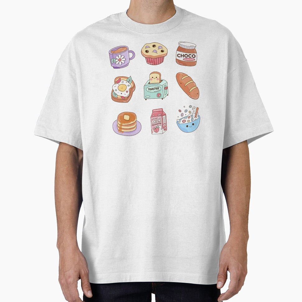 Perfect Breakfast Kawaii Illustration, Set of 9 Cute Kawaii Designs by OFMdesigns