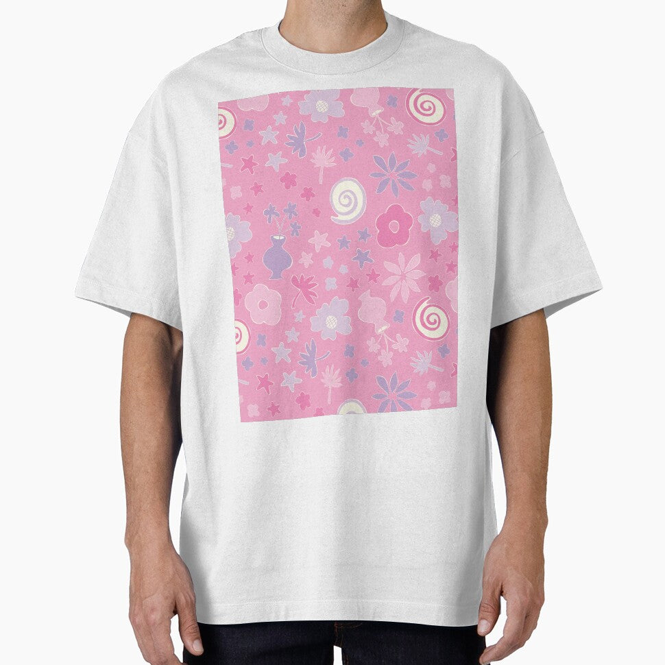 Pastel Pink Boho Flower Pattern Girls Room by blomastudios