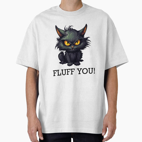 Baby Black Cat - Fluff You (Black Lettering) by VelvetRoom
