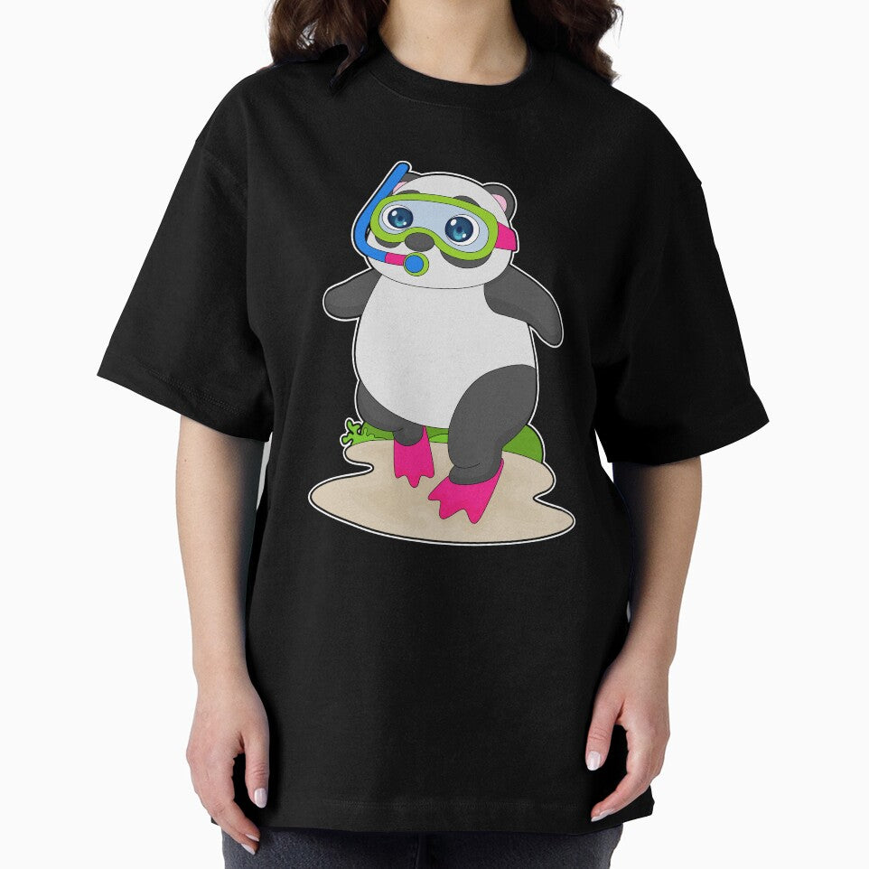 Panda Diver Snorkel Diving by Snabdesign84