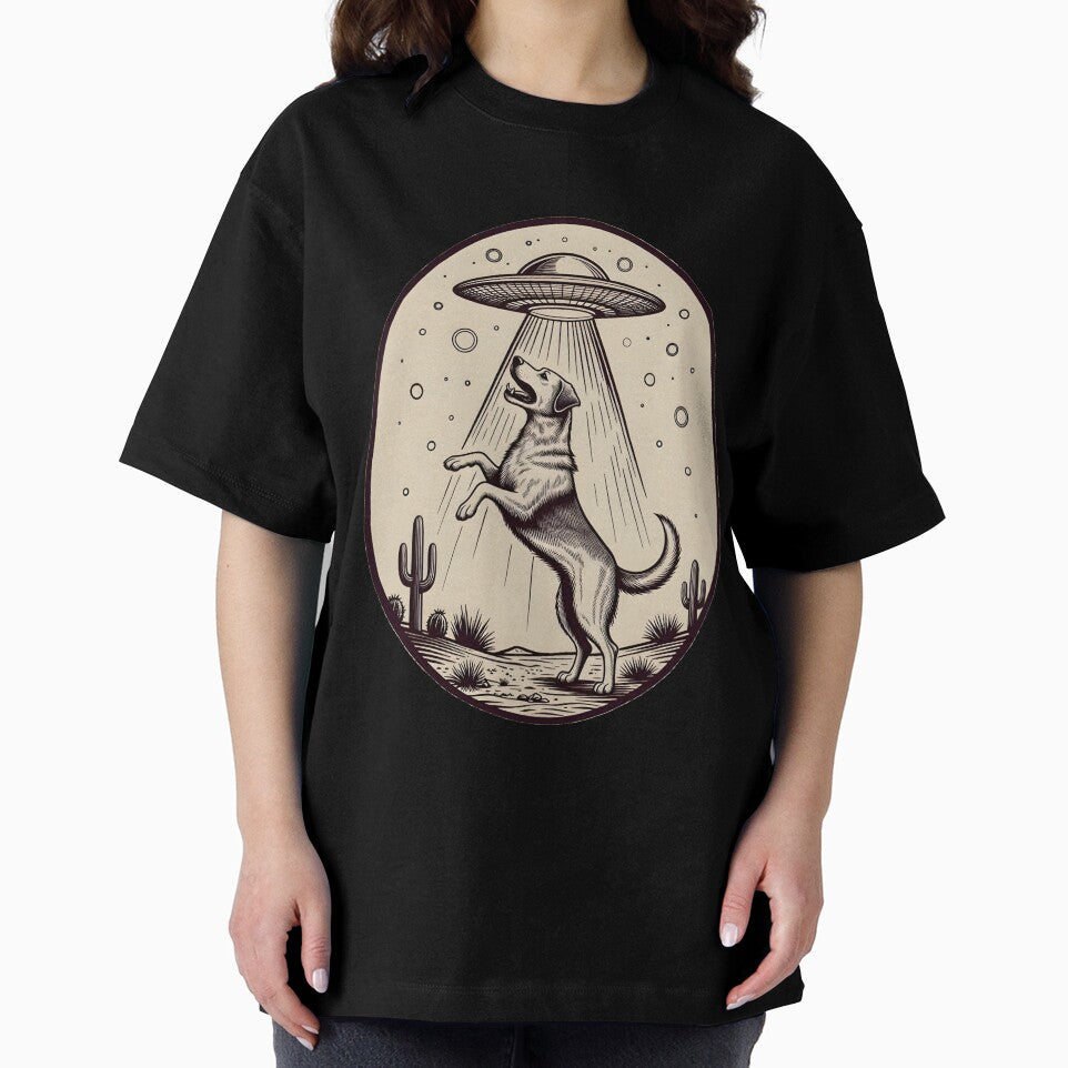 Desert Dog Abduction UFO Illustration by Clauxel