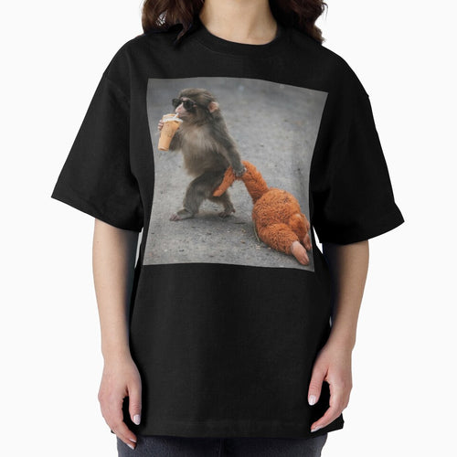 Baby Monkey Punch Drinking Iced Coffee, Animal Lover by BooberriesS