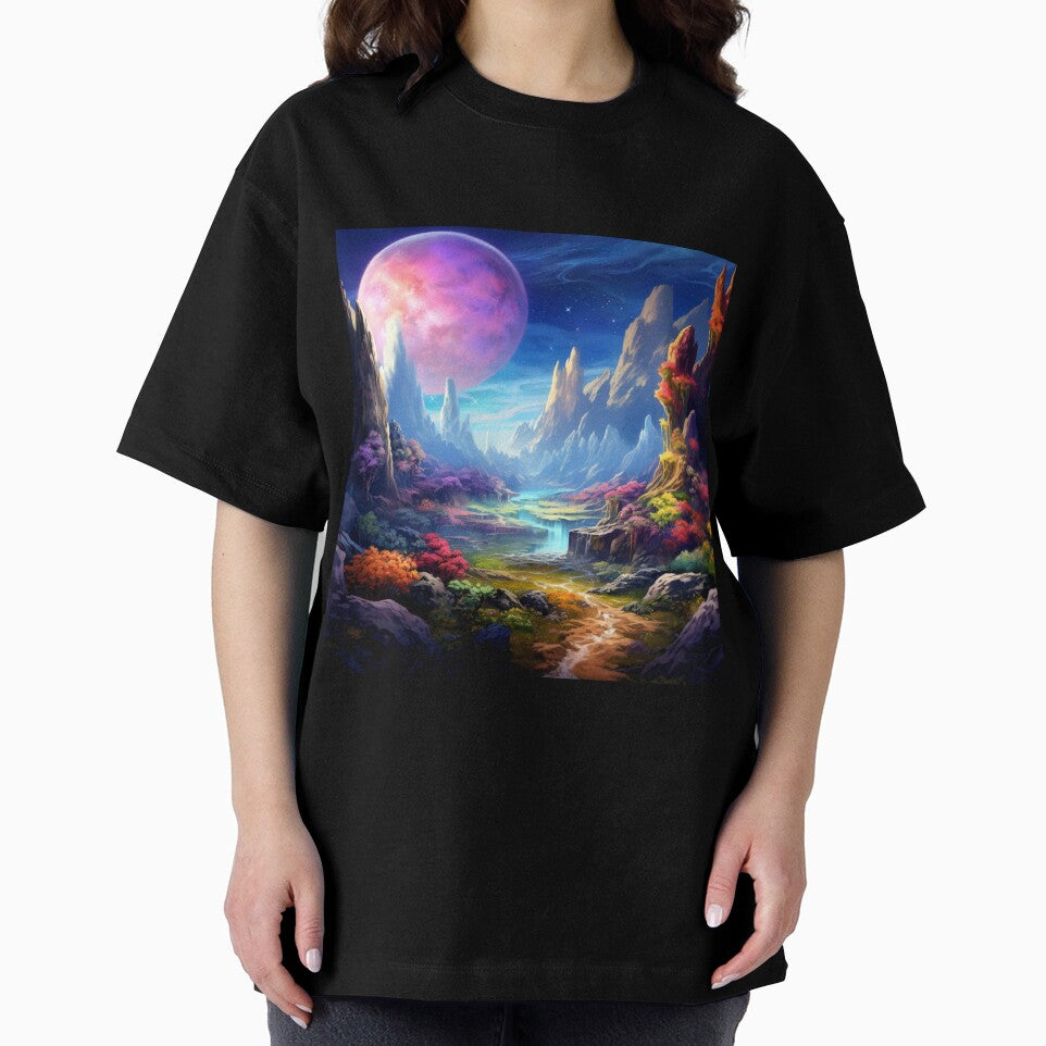 Fantasy Landscape - Pink Moon Sky by Fantasy Masterpiece