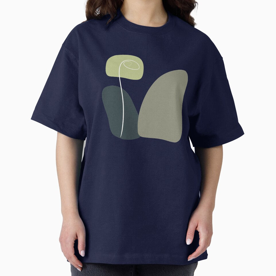 Dark Blue and Gray Minimalist Shapes by ArtforDailyLife