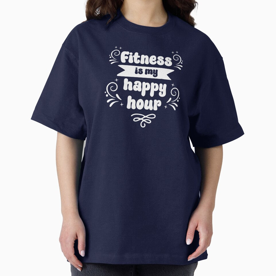 Fitness is My Happy Hour White Text by inspiredalike