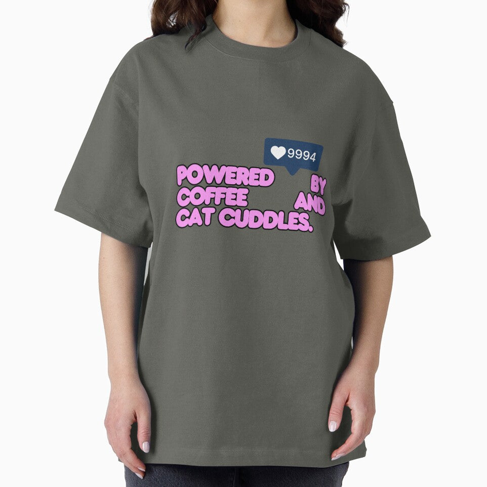 Powered By Coffee And Cat Cuddles | Funny Cat Lover Design by CuteVibesStudio