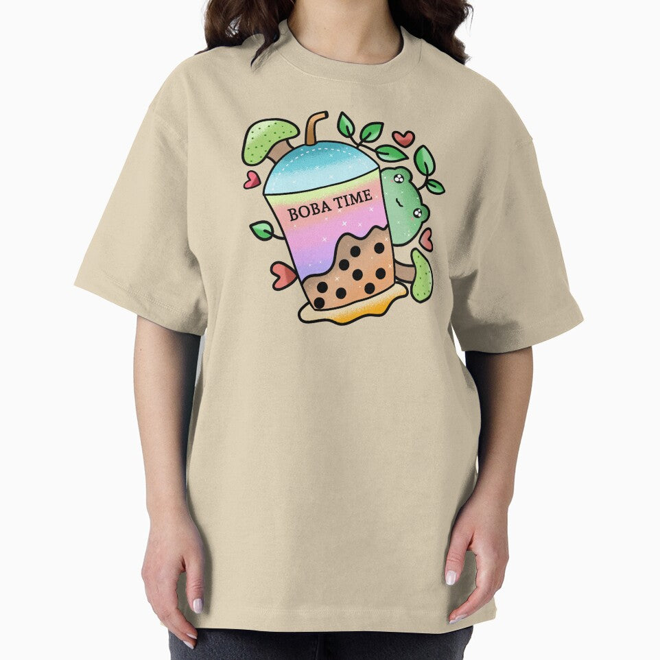 Kawaii Cute frog drinking boba tea by Quacktails
