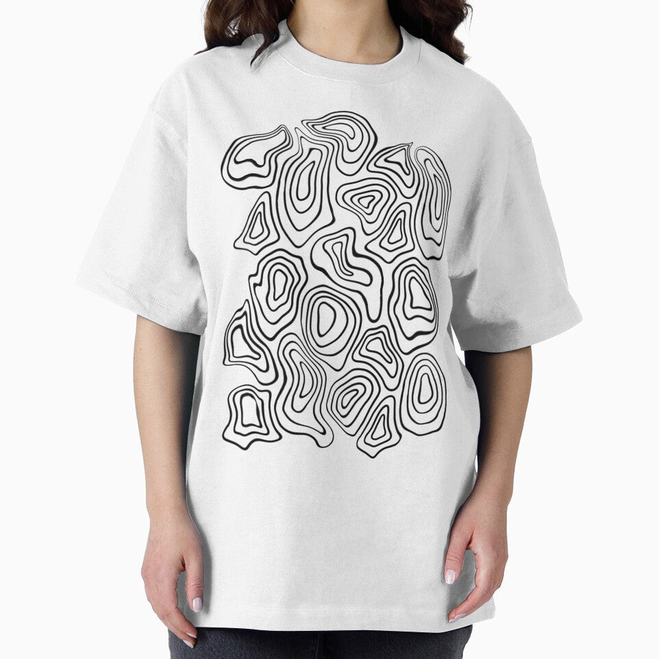 Black and White Minimalist Geode Drawing by velvetearth