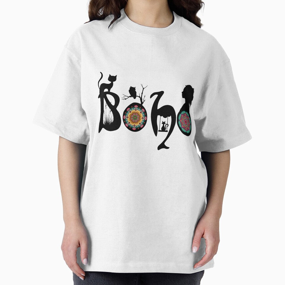 Boho Ornamental Typography T-Shirt - BOHO by GorinART
