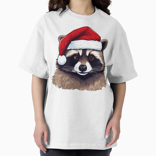 Adorable Christmas Raccoon donning a Santa Claus hat by MOA-trends