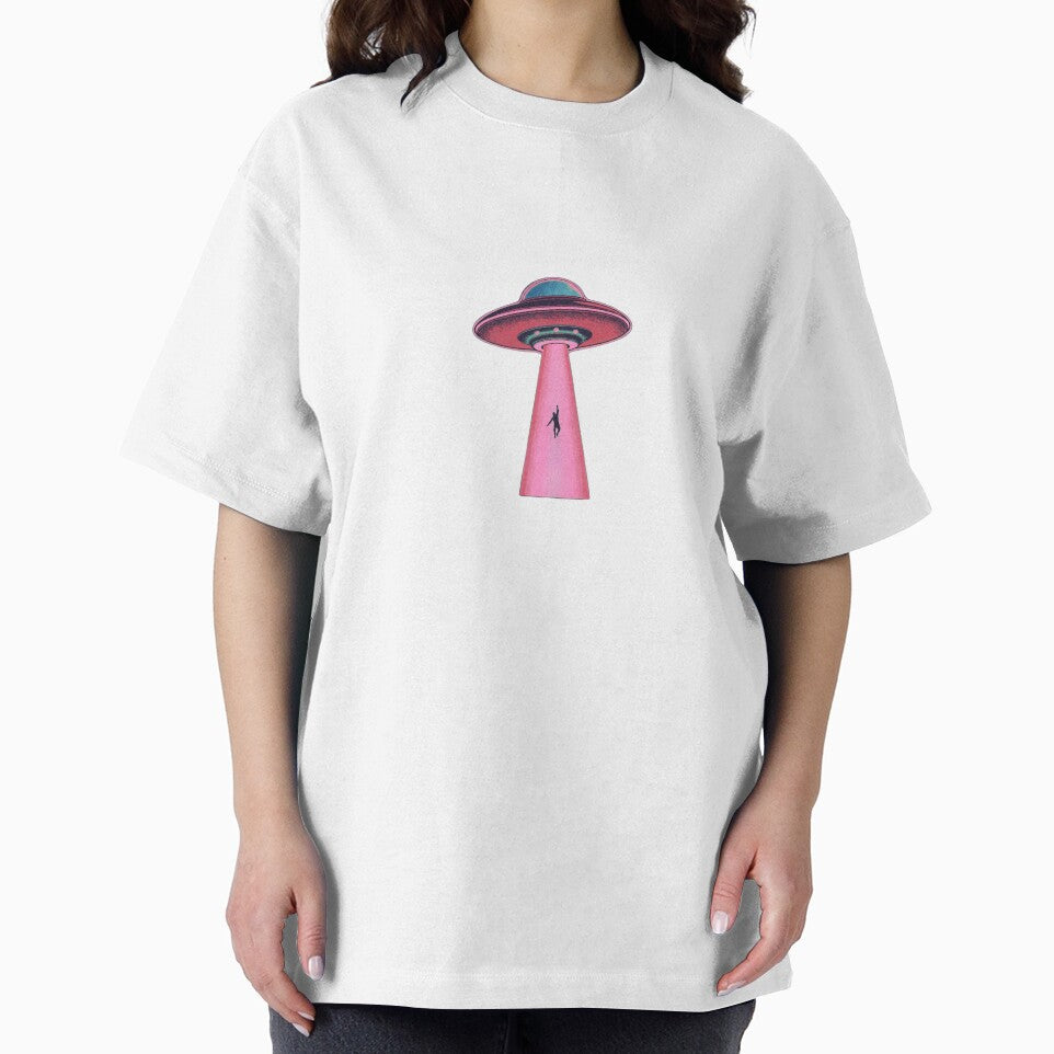 Take Me With You – Retro UFO Abduction (Pink&Blue) by sassafrastradingco