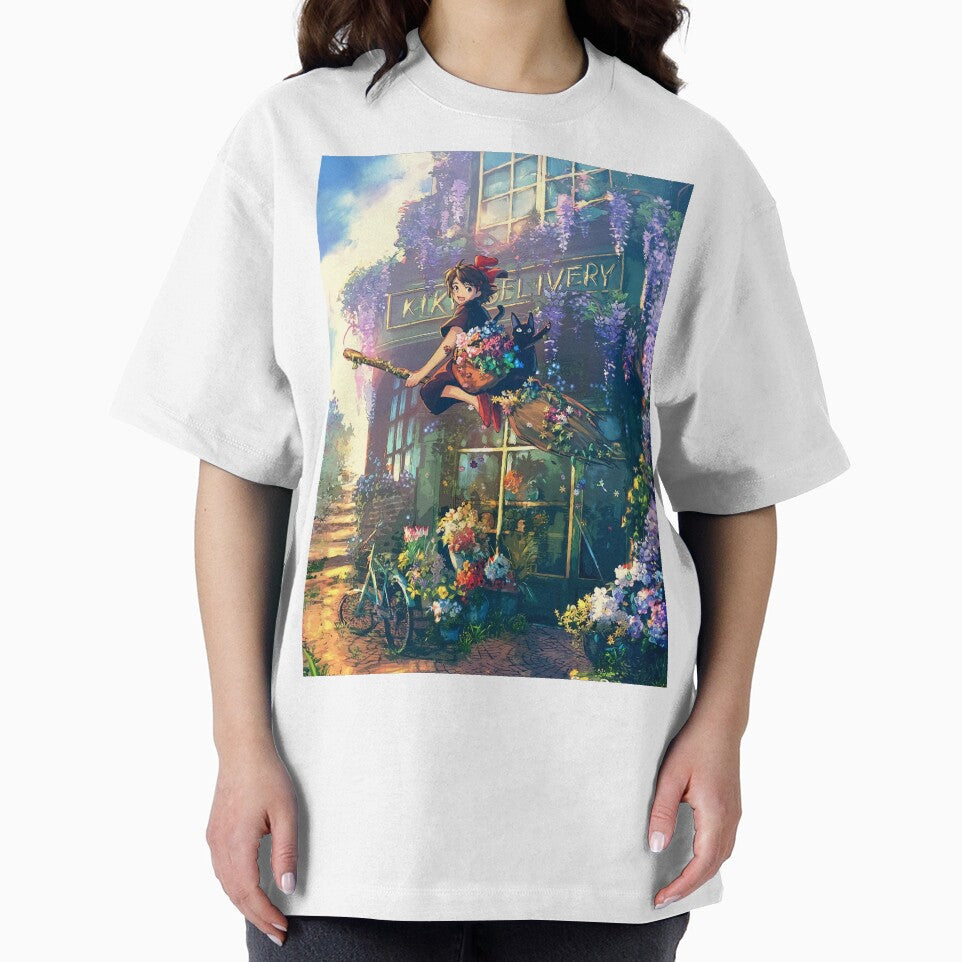 Cute kawaii art girl [kiki's] go -%[ghiblis]%- flying away sky by Wenddys