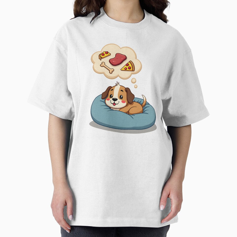 Dreaming of Snacks – Funny Sleeping Dog T-Shirt for Dog Lovers by MilaPrintify