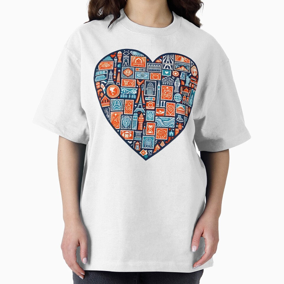 Travel Heart World Landmarks Wanderlust Icon Design by DrawDrip