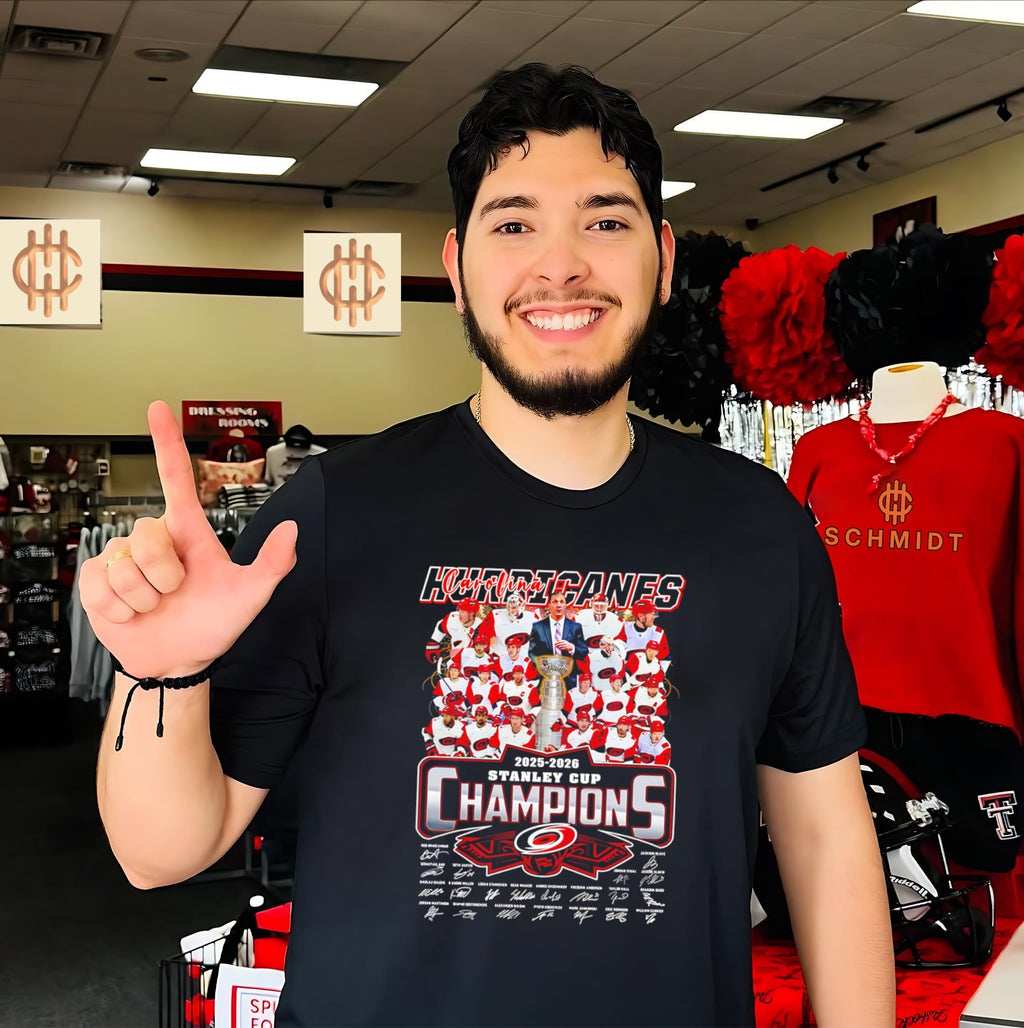 2026 NHL Stanley Cup Champions Carolina Hurricanes hockey player collage signature shirt