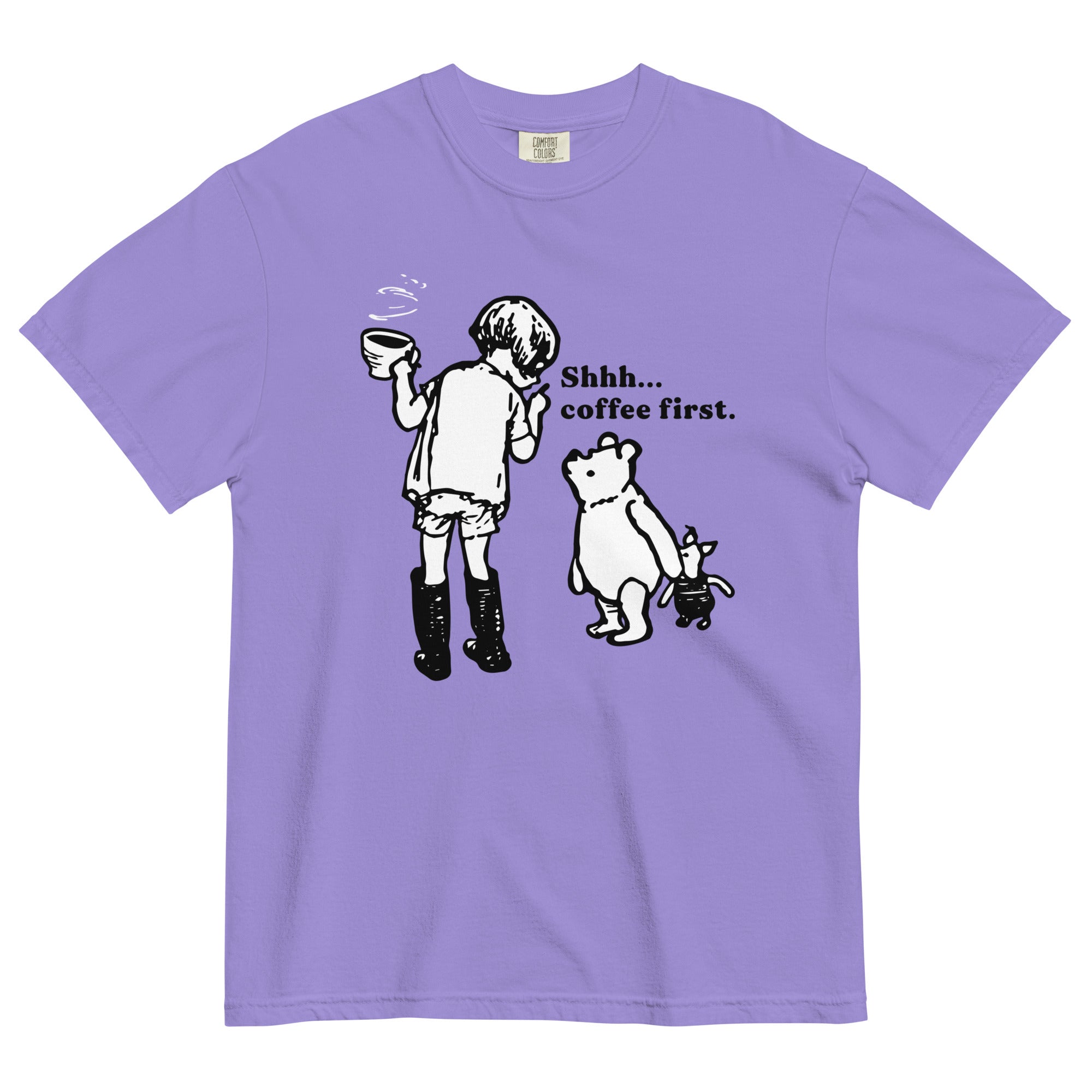 Shhh Coffee First Men's Relaxed Fit Tee