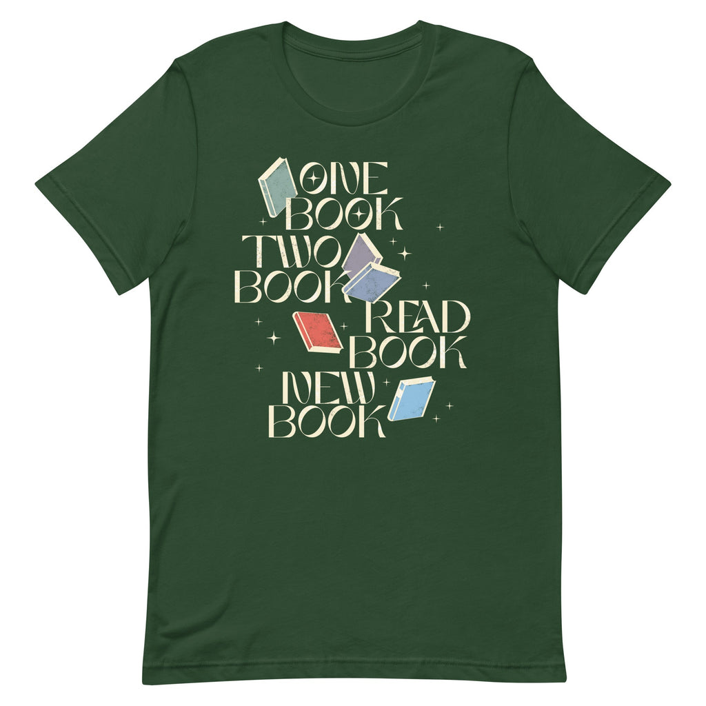 One Book Two Book Read Book New Book Men's Signature Tee