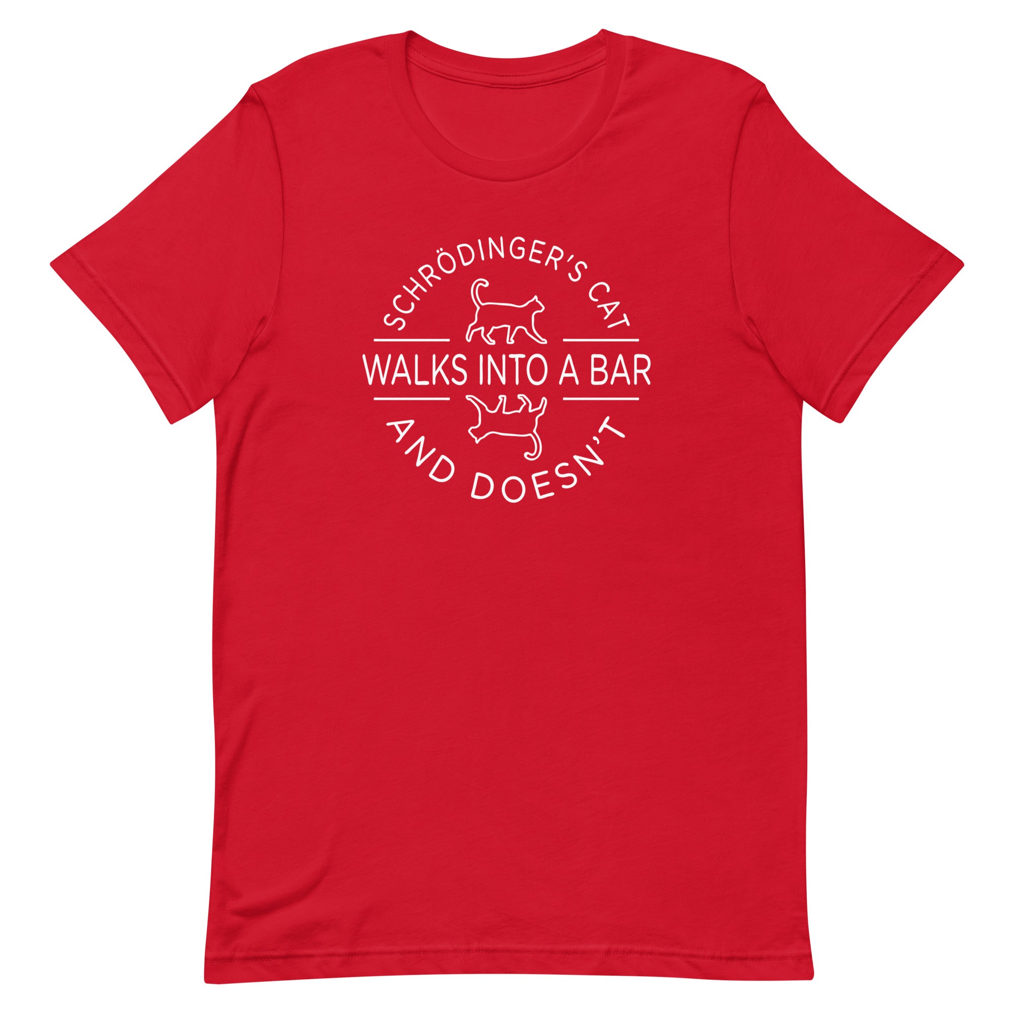 Schrodinger's Cat Walks Into A Bar Men's Signature Tee