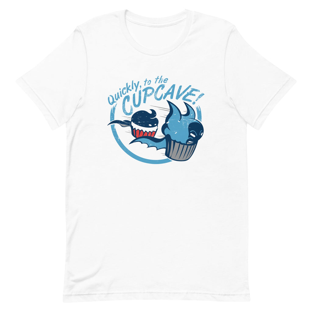 Quickly, To The Cupcave! Men's Signature Tee