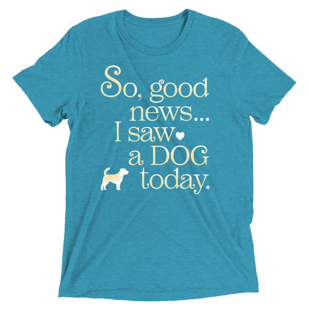 So Good News I Saw A Dog Today Men's Tri-Blend Tee