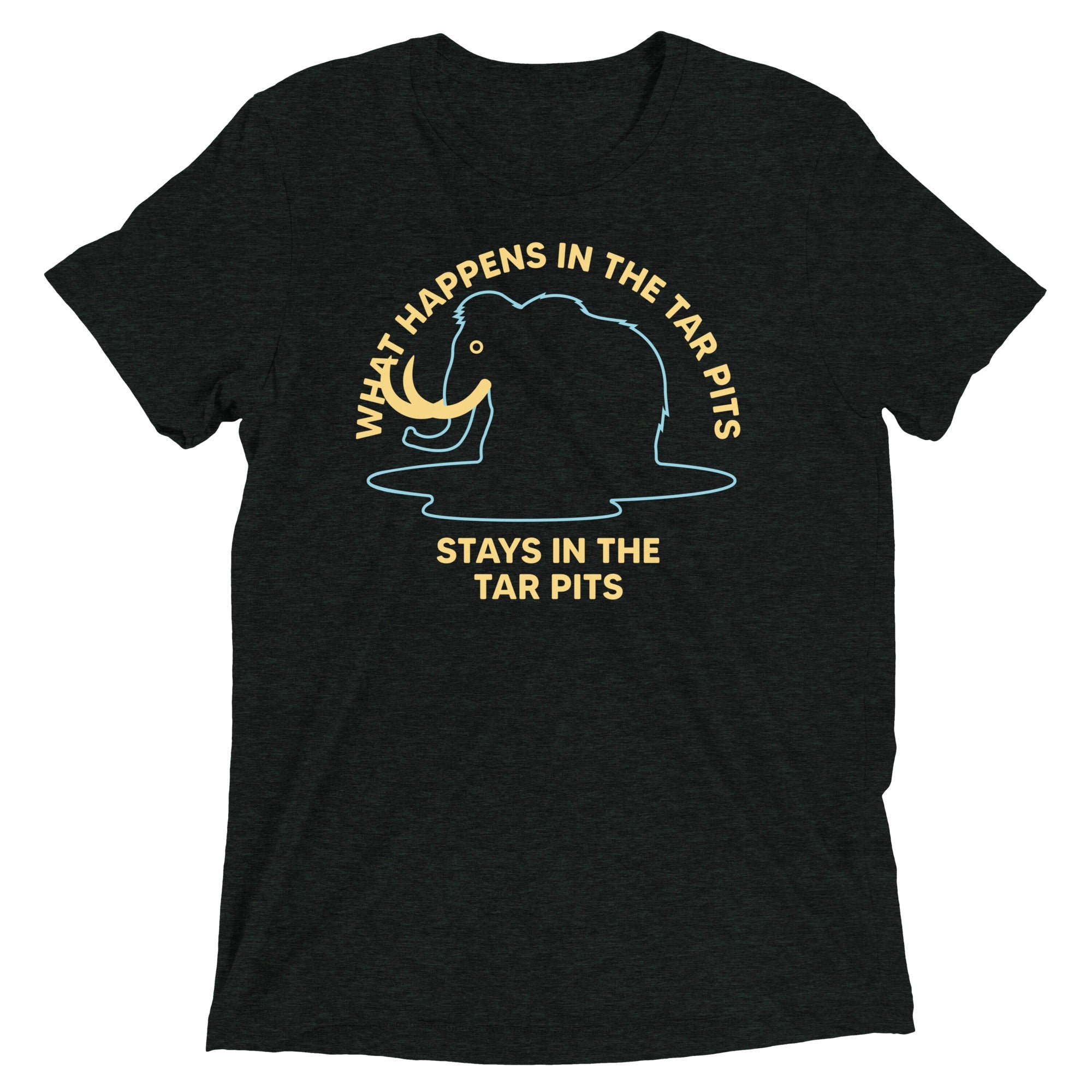 What Happens In The Tar Pits Stays In The Tar Pits Men's Tri-Blend Tee