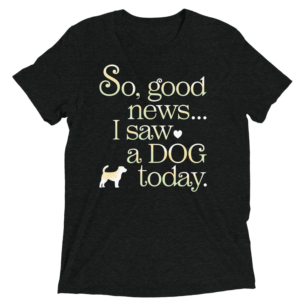 So Good News I Saw A Dog Today Men's Tri-Blend Tee