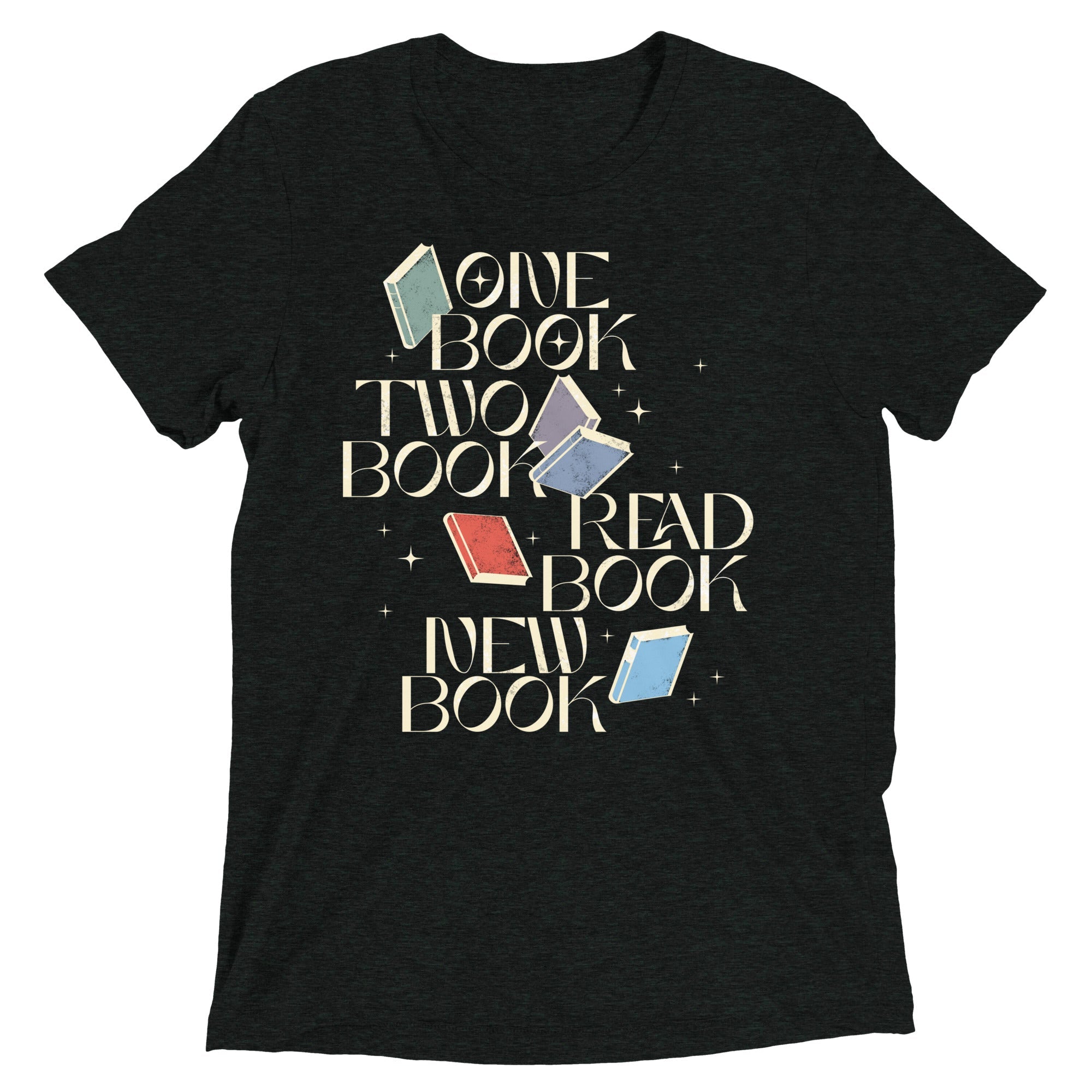 One Book Two Book Read Book New Book Men's Tri-Blend Tee