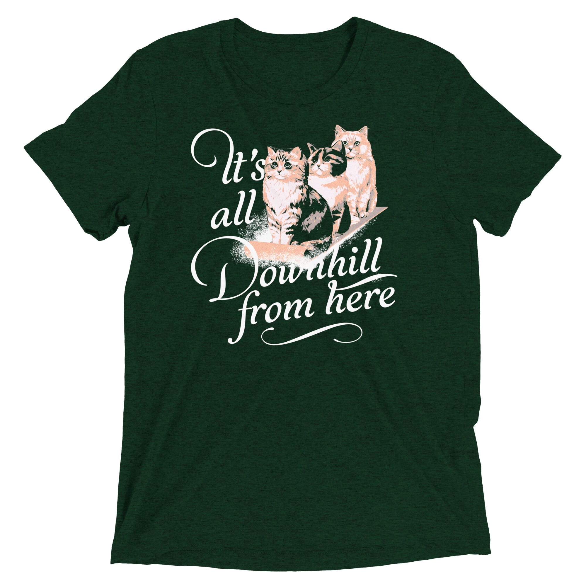 It's All Downhill From Here Men's Tri-Blend Tee