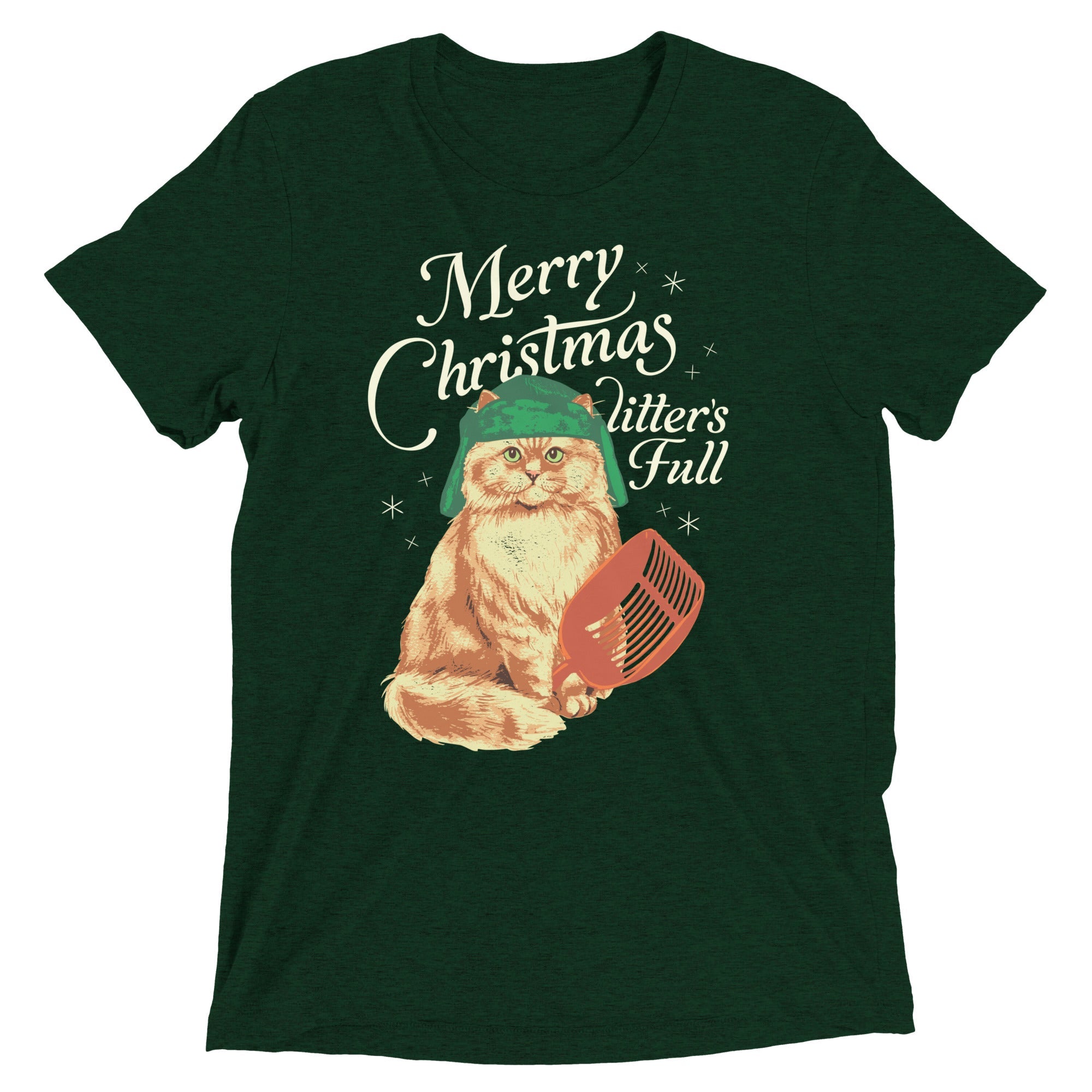 Merry Christmas Litter's Full Men's Tri-Blend Tee