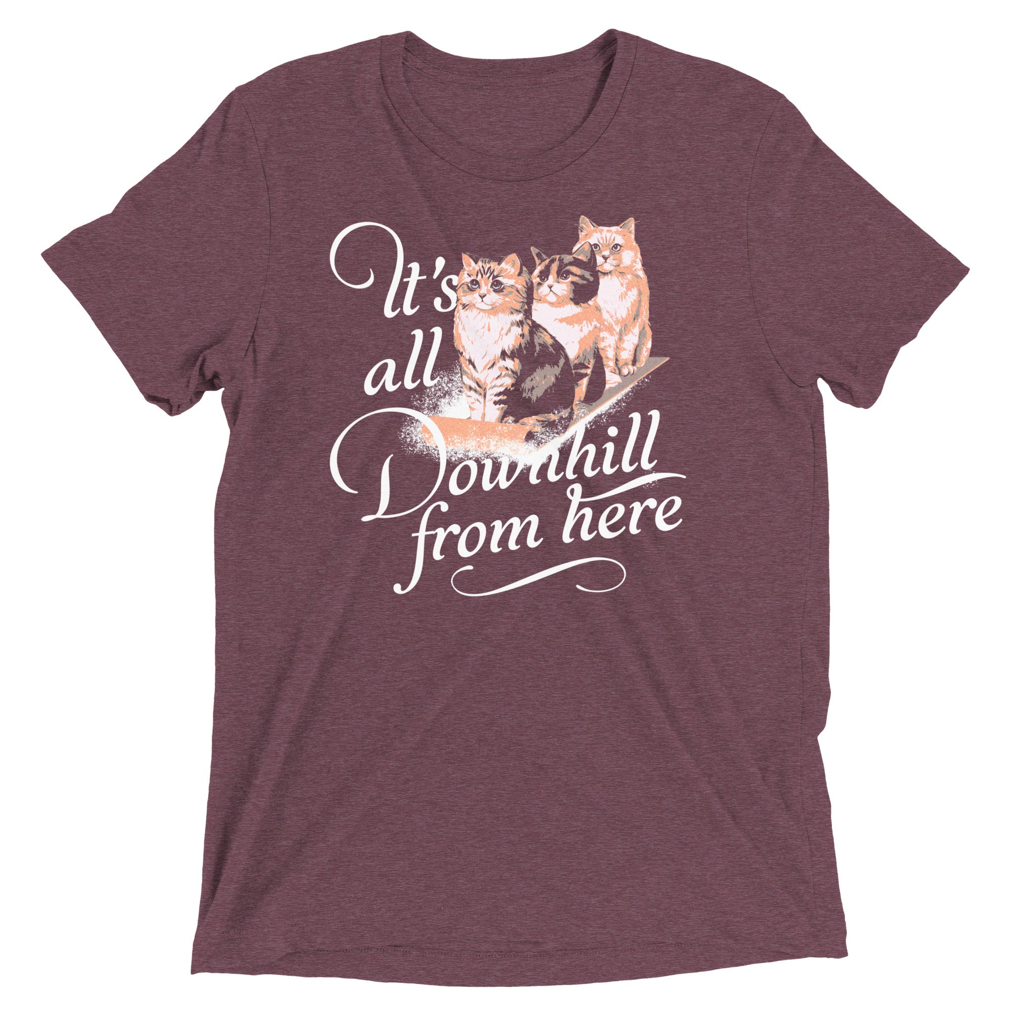 It's All Downhill From Here Men's Tri-Blend Tee
