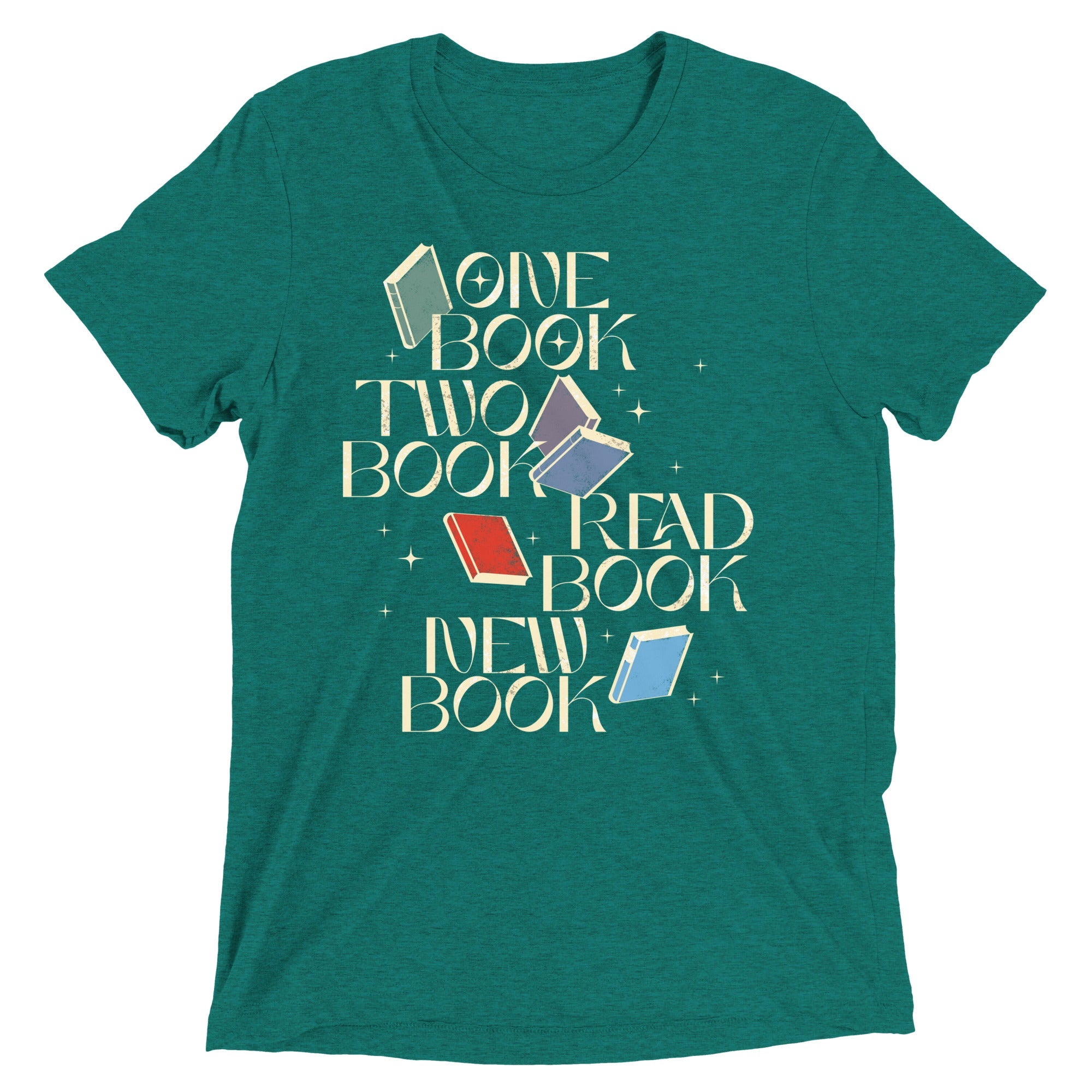 One Book Two Book Read Book New Book Men's Tri-Blend Tee
