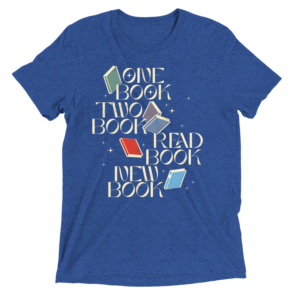 One Book Two Book Read Book New Book Men's Tri-Blend Tee