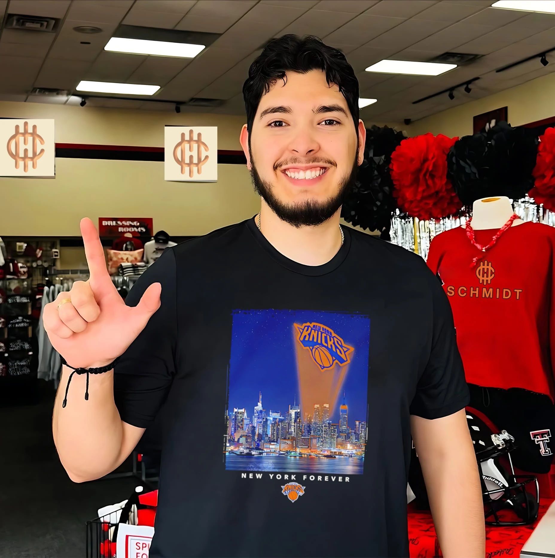 New York Knicks New York Forever vibrant skyline graphic shirt