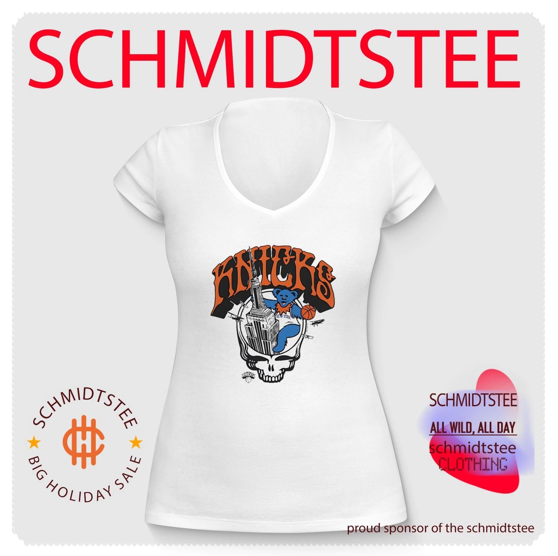 New York Knicks The Grateful Dead Homage Skull Bear shirt