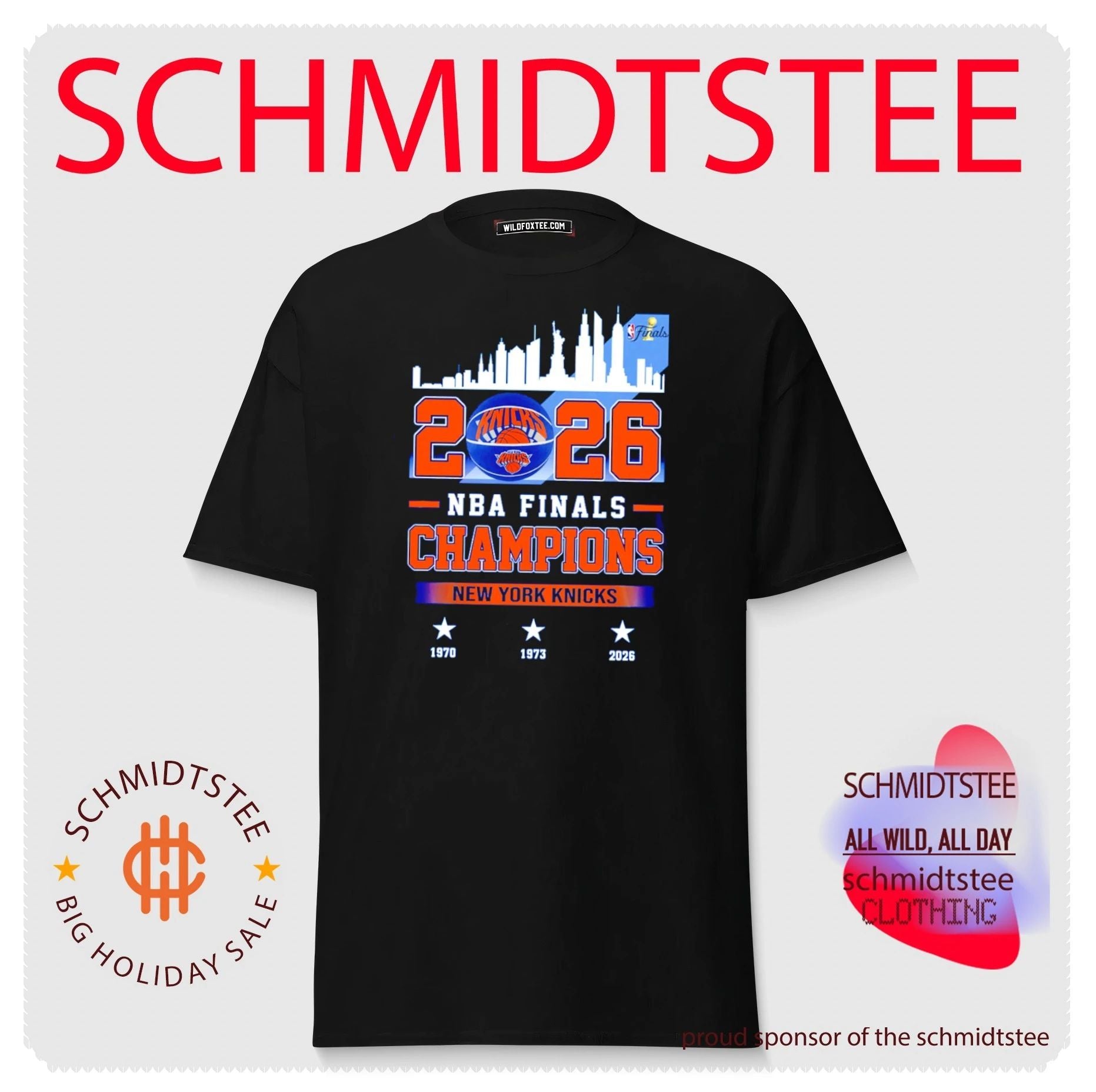 NY Knicks NBA Champions 2026 3 time city skyline shirt