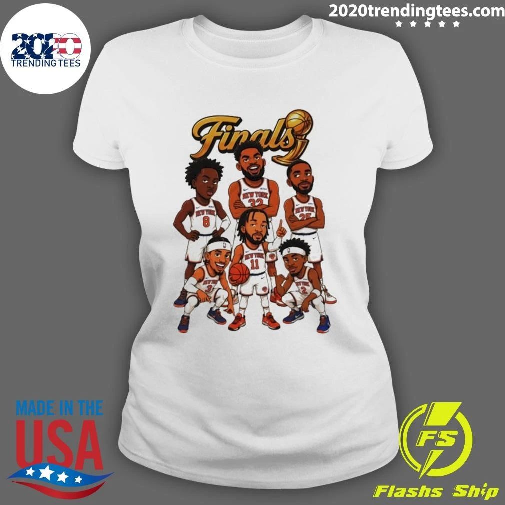 New York Knicks Basketball Players Cartoon Finals Nba 2026 Champions Shirtt
