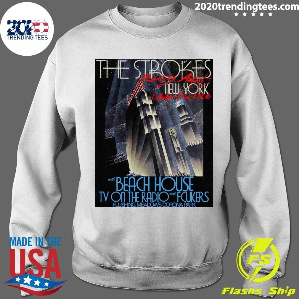 The Strokes October 2nd 2026 Queens New York with Beach House Tv On The Radio and Fcukers Flushing Meadows Corona Park Shirt
